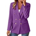 thumbnail image 5 of Cmfcve Women's Double Breasted Blazer Jacket Lapel Collar Long Sleeve Oversized Dressy Casual Suit Coat, 5 of 7