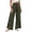 Army Green, variant on Womens Wide Leg Front Split Wrap Flowy Pants Casual Tie High Waist Beach Palazzo Trousers