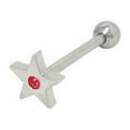 thumbnail image 1 of Flat Head Jeweled Star Tongue Ring, 1 of 9