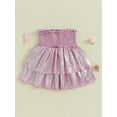 thumbnail image 4 of Bagilaanoe Girls Skirt Elastic Waist Layered Shiny Sequined Skirt 3-13T Kids Summer A-line Skirt for Party, 4 of 8