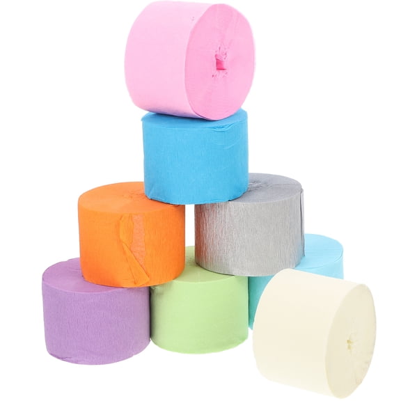 16 Rolls Colored Scroll Ribbon Christmas Decorations Crepe Streamer Paper Decorate