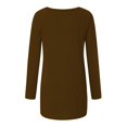 thumbnail image 5 of TSADFHJI Woman Tops Fall Womens Solid Long Sleeve Irregular Sweatshirt Loose Print Pullover Tops Blouse L Coffee, 5 of 5