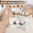 thumbnail image 6 of Costway 2-Tier Heavy Duty Waterproof HDPE Shower Bench Stool with Bottom Storage Shelf Off  White & Brown, 6 of 10