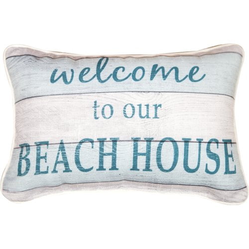 Manual Woodworkers Weavers Welcome To Our Beach House Word Cotton Lumbar Pillow Walmart Com Walmart Com