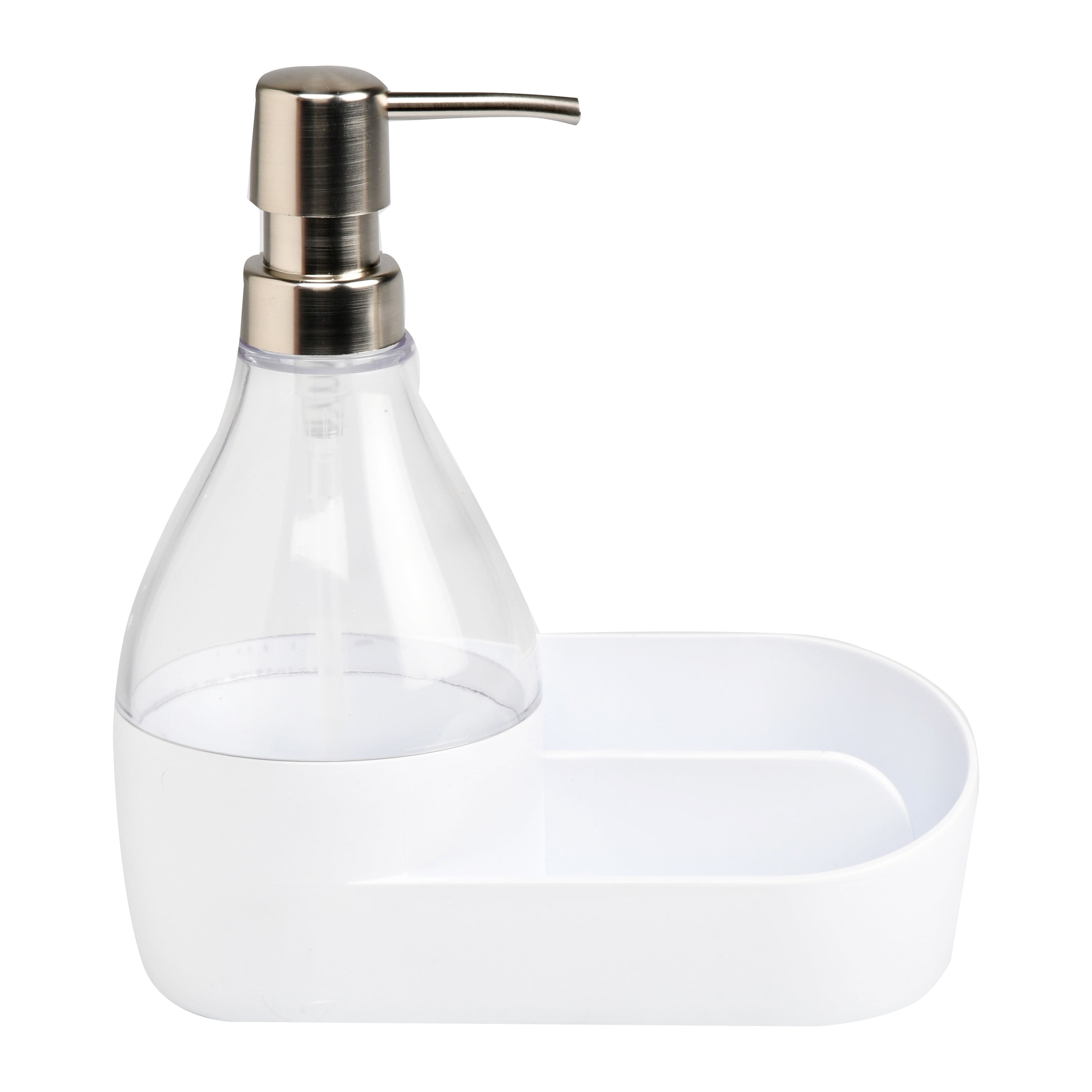 Mainstays Soap Pump and Sponge Holder, Soap Dispenser with Builtin