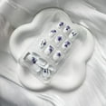 thumbnail image 3 of Spring Summer Press on Nails Short Square Fake Nails Purple Flowers Design Full Cover Artificial Glue on Nails White Glossy Acrylic False Nails for Women Girls Nail Manicure Decorations 24 Pcs Style, 3 of 4