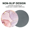thumbnail image 3 of for Cup Holders,Ceramic Stone&Non-Scratch Cork Base Drink Coasters Dark Marble, 3 of 5