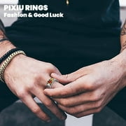 HETICA Pixiu Feng Shui Ring for Men Women, Adjustable Wealth and Protection Good Luck Money Amulet, Fortune Wide Face Ring