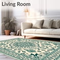thumbnail image 2 of ODIKA 2'x3' Machine Washable Non-Slip Area Rug, Vintage Paisley Accent Pile with Anti Slip Foundation High Traffic Rug, Beige, 567717, 2 of 7