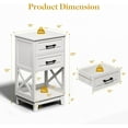 thumbnail image 2 of YYEAN 30" Tall Nightstand , Black Beside Table with 2 Drawers and Open Shelf Below, Modern Night Stand End Table for Bedroom, Home Office-White-open Shelf on Below, 2 of 11