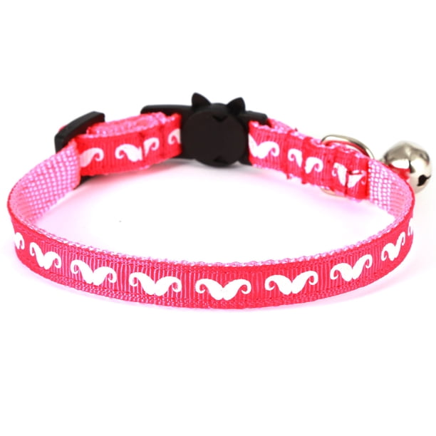 Collar luminoso para perros y gatos con cascabel, garra de gato y bigotes rosas, talla S 1.0 * 28cm