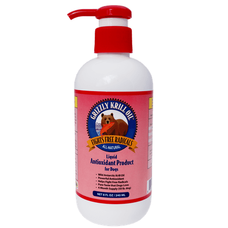 Grizzly Krill Oil Antioxidant for Dogs, 4 Month (Best Krill Oil For Dogs)