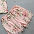 thumbnail image 3 of Women 2PCS Lingerie Floral Sling Lace Deep V-Neck Top Short Elastic Band Pants, 3 of 4