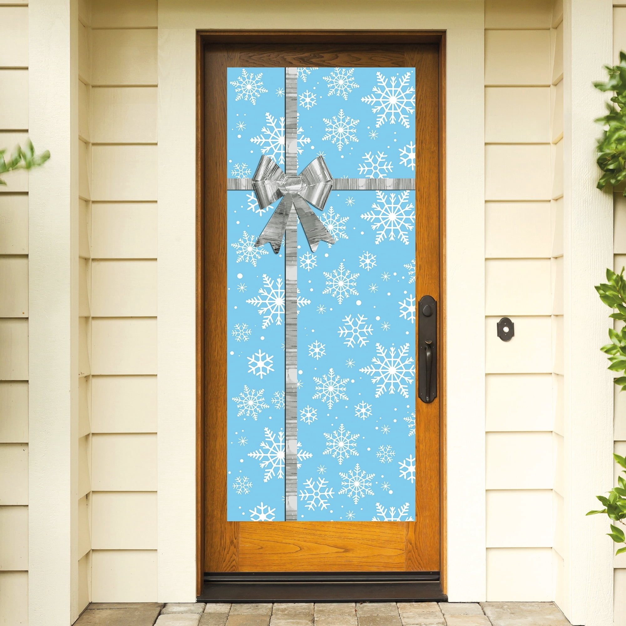 Snowflake Decorative Christmas Door Panel, Blue/White/Silver, 30" x 6', by Holiday Time