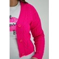 thumbnail image 4 of Cardigan corto con boton Roman Fashion Tallas Extras 0037 Fucsia UNITALLA, 4 of 6