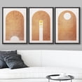 thumbnail image 2 of wall26 Framed Canvas Print Wall Art Set Mid-Century Ocean Sunset Sun Horizon Nature Abstract Illustrations Modern Art Bohemian Decorative for Living Room, Bedroom, Office - 16"x24"x3 Black, 2 of 5