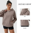 thumbnail image 5 of OQQ Women's Hooded Pullover Sweatshirt - Long Sleeve - Fashionable Fall/Winter Top with Front Pockets Design, 5 of 7