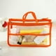 thumbnail image 5 of Xihbxyly Bolsa de Mano Transparente de Pvc Transparente, Organizador Multiusos para Cosméticos, Apta para Estadios, Fácil de Limpiar, Diseño Espacioso, Color Rojo, Naranja, Azul y Beige, 28 X 17 X 10, 5 of 7