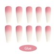 thumbnail image 3 of Baohd 1 Set French Tip Press on Nails Extension Frosted Extra Long Matte Fingernails Tips Detachable Fashion DIY Manicure Kit Type 1, 3 of 8