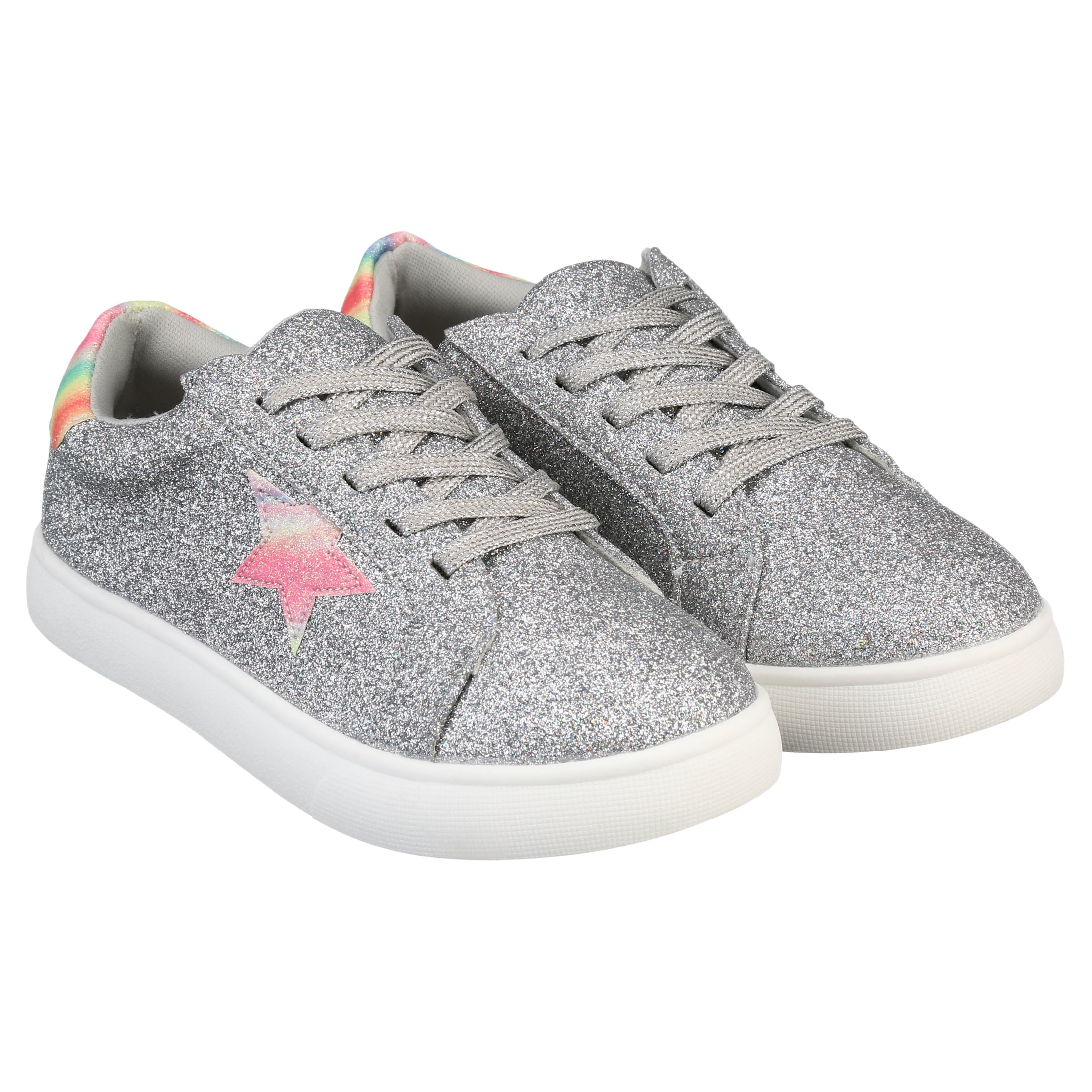 Garanimals Baby Girl Athletic Shoes Pink Gray Silver Glitter Size 5 Pre Walk NEW 