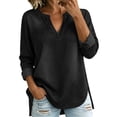 thumbnail image 4 of Womens Denim Shirt Long Sleeve Button Down Shirt Casual Jean Shirt Jacket Vintage Denim Blouses Tops with Pockets Black XXL, 4 of 7