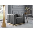 thumbnail image 2 of Pemberly Row Modern / Contemporary Upholstered Gray Finish Velvet Chair, 2 of 6