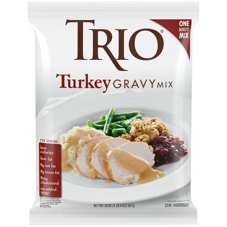 TRIO Turkey Gravy Mix, Just Add Water Gravy Packet, 20 Oz