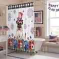thumbnail image 5 of Independence Day Shower Curtain, 72" x 72", Cartoon Pug Dog Cute Puppy Red Blue Flower Waterproof Bathroom Curtain Washable Shower Curtain Set with 12 Hooks, 5 of 9