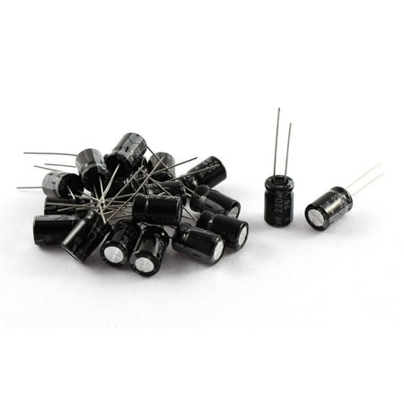 20Pcs 35V 220uF 105C Radial Lead Electrolytic Capacitor 8mm x 12mm