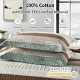thumbnail image 4 of Bedduvit 100% Cotton King Size Quilt Set, Beige Brown Green Striped Lightweight King Quilt Bedspreads for Bed, Farmhouse Breathable King Quilt Coverlet/Bedding Set for All Season, 3-Piece (98"x106"), 4 of 10