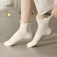 thumbnail image 2 of Ticikt Girls Ruffle Socks Cotton School Uniform Dress Socks,Color:Light Yellow,7-9 Years, 2 of 4