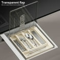 thumbnail image 3 of Boîte de Rangement pour Couverts avec Couvercle Transparent Organisation de Classification Multi Compartiments Plateau à Vaisselle Fourchette Baguettes Cuillère, 3 of 8