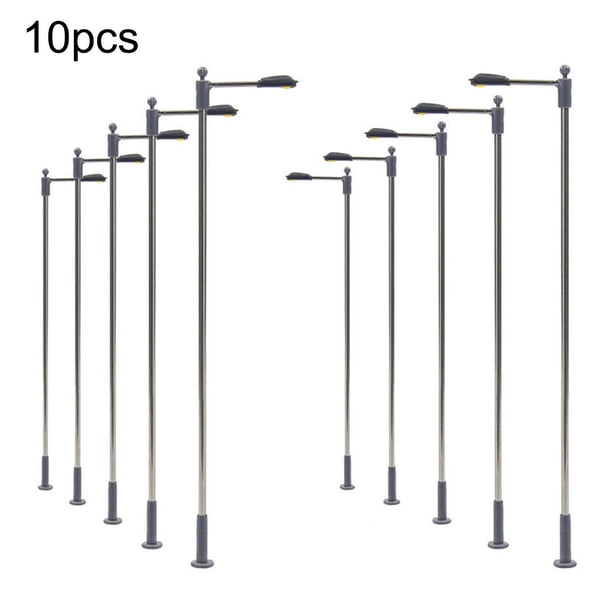 Modèles de lampadaires miniatures rétro, 6/12 pièces, lampe de Train ferroviaire, maison de poupée, lampadaire Micro-paysage, accessoires de jardin féerique  15