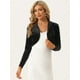 thumbnail image 4 of Bolero Elegante de Terciopelo para Mujer Bolero Crop Cardigan para Cóctel Chaqueta Corta Negro L, 4 of 6