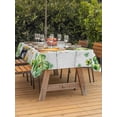 thumbnail image 2 of Outdoor Tablecloth with Umbrella Hole and Zipper, St. Patrick's Day Rectangle Table Cloth 60x84 Inch Waterproof Tablecloth, Green Gnomes Lucky Shamrocks Grey Farm Wooden Picnic Table Cover for Patio, 2 of 7