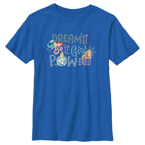 Boy's Disney Dream It Girl Powered Graphic Tee Royal Blue Large