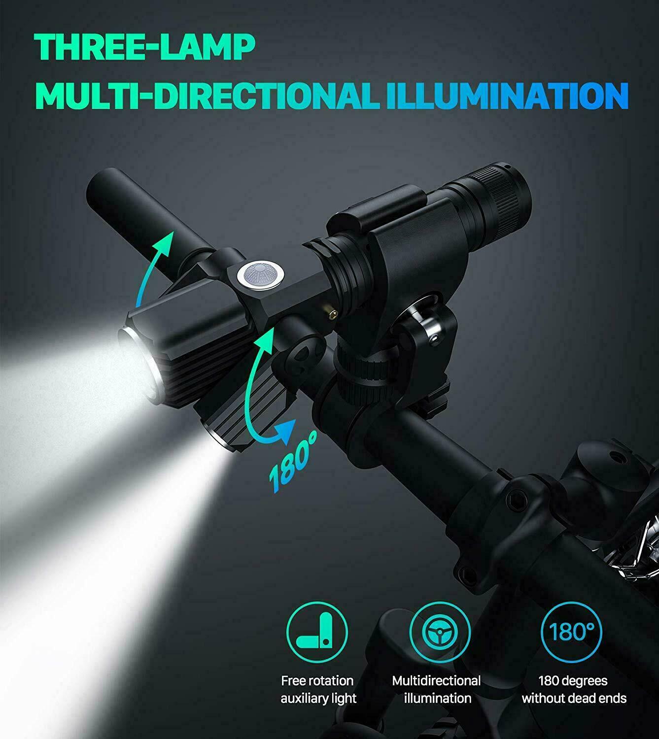 10000LM USB Rechargeable Bike Light Super Bright Bicycle Lights Headlight Front Light IPX5 Waterproof - Riding Cycling Camping - image 2 of 8