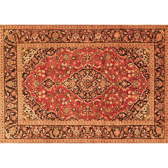 Ahgly Company Indoor Rectangle Persian Orange Traditional Area Rugs, 5' x 7'