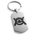 thumbnail image 1 of Stainless Steel Aztec Universe Rune Engraved Dog Tag Keychain Keyring, 1 of 1