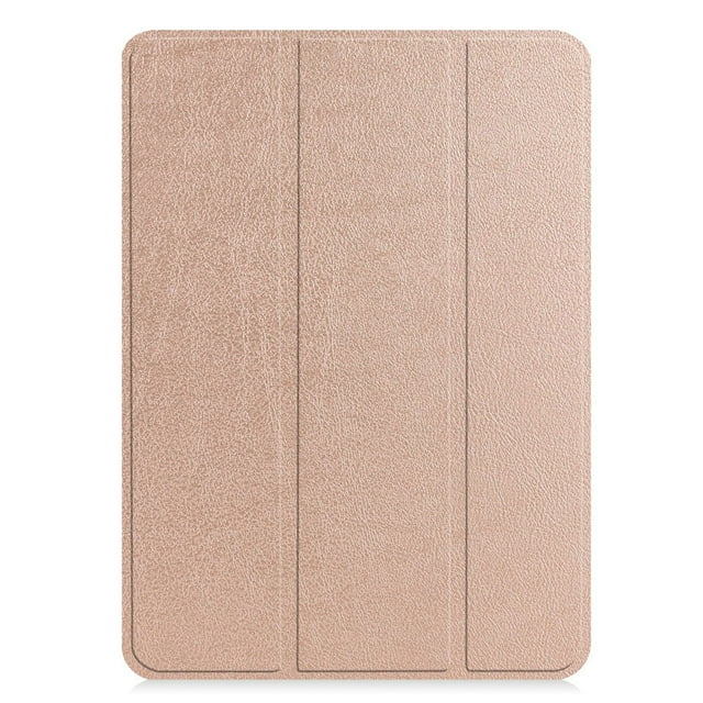 PANDACO Gold Leather Folio Case with Smart Cover for iPad Pro 12.9-inch (2018-2021)