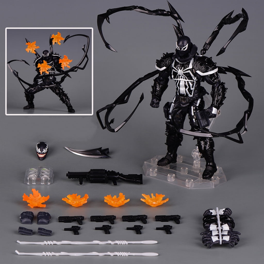 TIM Agent Venom Eugene "Flash" Thompson Full Body Movable Action Figure Model Replaceable Head, Hands Exquisite Gift Box Set