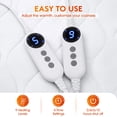 thumbnail image 4 of WISHEAD Queen Heated Mattress Pad, Dual Zone Control Electric Bed Warmer, 9 Heat Settings & Auto Shut-Off, ETL Certified, Deep Pocket, Machine Washable, White, 4 of 8