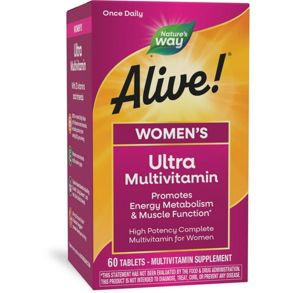 Nature's Way Alive! Women's Ultra Multivitamin Tablets, High Potency Formula, 60 Count
