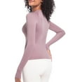 thumbnail image 6 of Sevevn Women's Casual Fashion Solid Color Sports Yoga Quick Drying Long Sleeved Top Pink XL Family Gifts, 6 of 7
