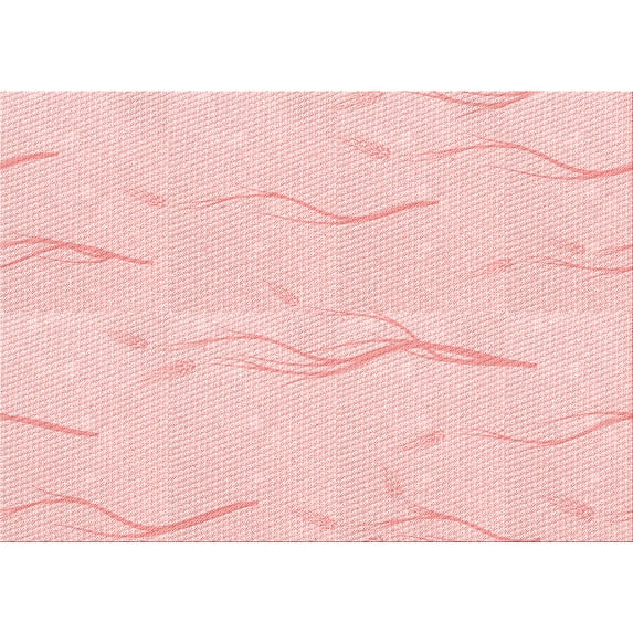 Ahgly Company Indoor Rectangle Patterned Light Coral Pink Area Rugs, 5' x 7'