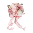 thumbnail image 2 of Ramo de novia para novia Flores falsas realistas Flores artificiales Novia sosteniendo Rosa Blanco, 2 of 9