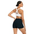 thumbnail image 2 of Women's High Waisted Workout Yoga Shorts Athletic Leggings Yoga Shorts Running Tights, Navy Blue, 2 of 8