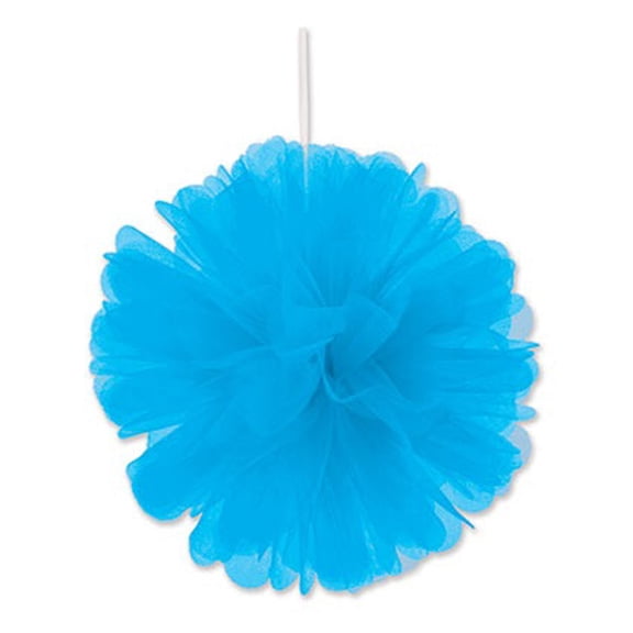 Beistle Club Pack of 24 Wispy Turquoise Decorative Tulle Balls Hanging Decorations 8"
