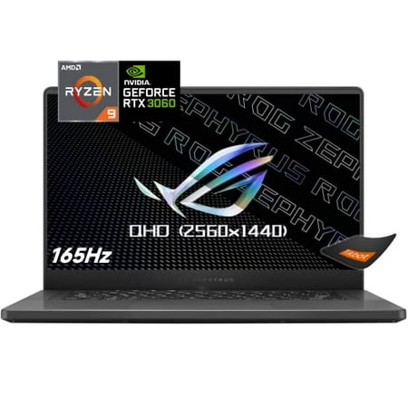 2022 ASUS ROG Zephyrus G15 15.6" 165Hz QHD (2560x1440) Slim Gaming Laptop, 8 Cores AMD Ryzen 9 5900HS, GeForce RTX 3060, 100% DCI-P3 Pantone, RGB Backlit KB, Wi-Fi 6 (40GB RAM | 2TB PCIe SSD)