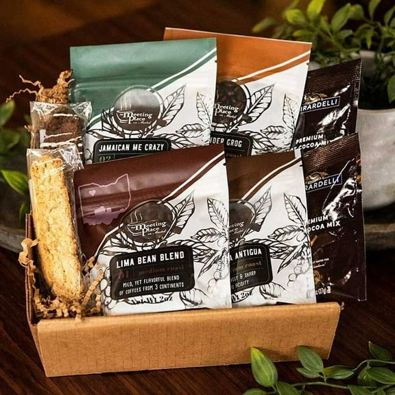 Gourmet Coffee, Biscotti, & Cocoa Sampler Gift Box